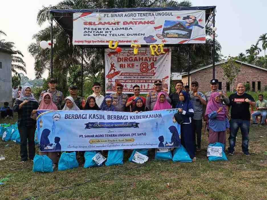 Semarak Kemerdekaan di Muaro Jambi, PT SATU dan Karang Taruna Sipin Teluk Duren Berbagi dengan Warga