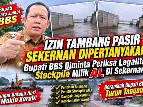 Tambang Pasir dan Stockpile di Sekernan Jadi Sorotan, Bupati BBS Didesak Telusuri Izin dan Pemiliknya