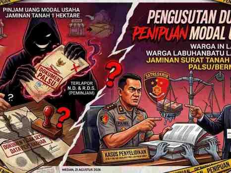 Pinjam Uang Modal Usaha dengan Jaminan Surat Tanah 1 Hektare, Warga Labuhanbatu Laporkan Dugaan Penipuan