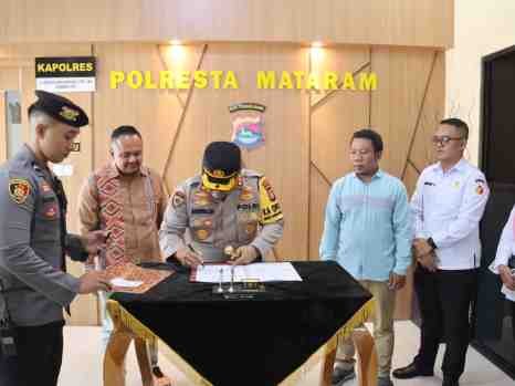 Sukseskan Pelaksanaan Pilkada, Polresta Mataram MoU dengan KPU dan Bawaslu Kota Mataram