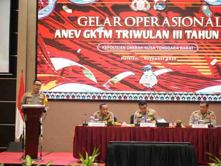 Hadiri Anev GKTM Triwulan III 2025 Polda NTB, Kapolresta Mataram Paparkan Capaian Kinerja Polresta Mataram