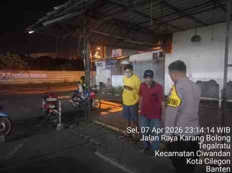 Polsek Ciwandan Melalui Personilnya Gelar Patroli Antisipasi Gangguan Kamtibmas Malam