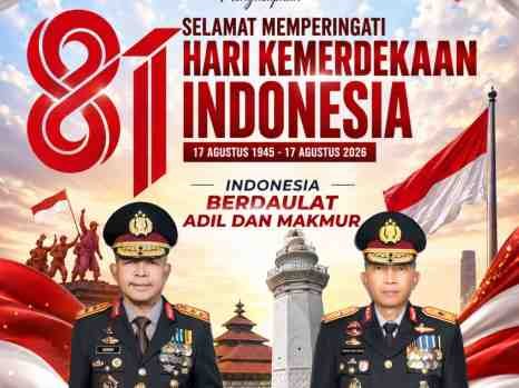 Kapolda Banten dan Jajaran Ucapkan Selamat HUT ke-81 Kemerdekaan RI
