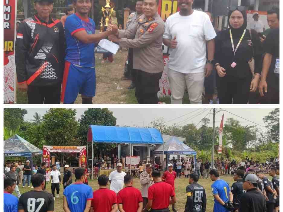 Kapolsek Rangkasbitung Dan Personel Giat Pengamanan Final Sepak Bola Turnamen Liga Desa Antar RW Se-Desa Rangkasbitung Timur
