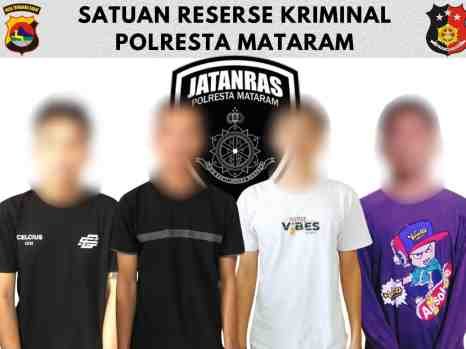 Diduga Pelaku Penganiayaan dan Bawa Senpi, Empat Pemuda Diamankan Tim URC Polresta Mataram Kurang 1×24 Jam