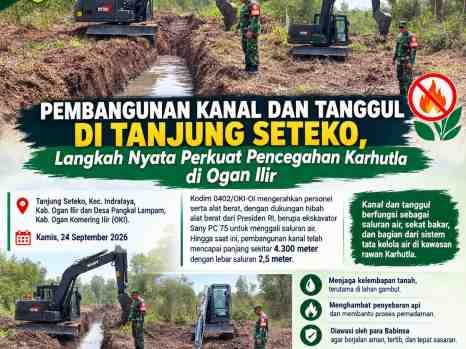 Pembangunan Kanal dan Tanggul  di Tanjung Seteko Perkuat Pencegahan Karhutla di Ogan Ilir dan OKI