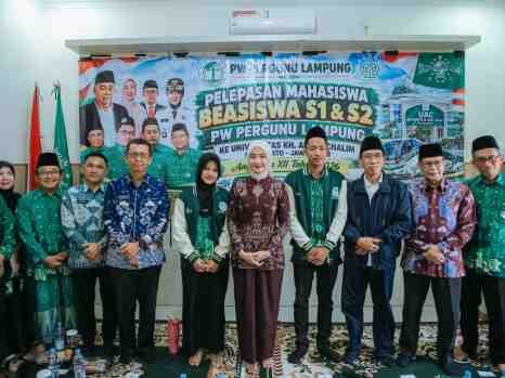 Wagub Jihan Lepas 46 Mahasiswa Beasiswa PW Pergunu Lampung ke Universitas KH Abdul Chalim.