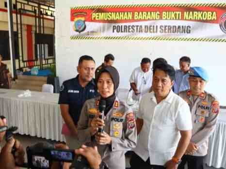 Polresta Deli Serdang Musnahkan Barang Bukti Narkoba Senilai Tujuh Miliar Lima Puluh Tujuh Juta Rupiah